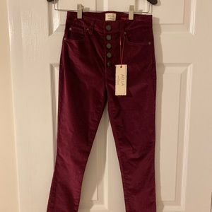 Alice and Olivia purple velvet pants
